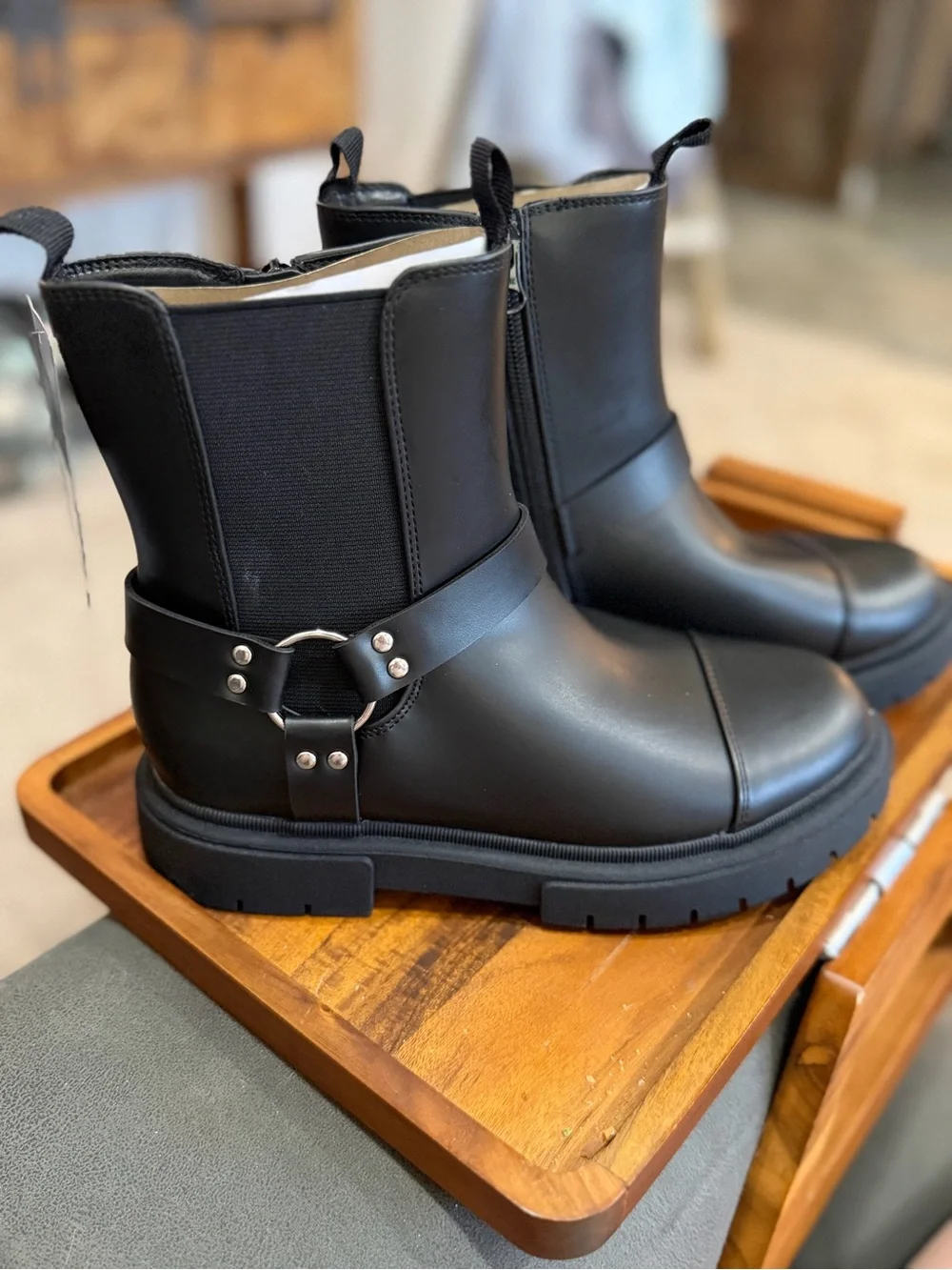 Art class Black Kids Chelsea Harness Boots